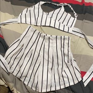 Women’s short and back tie crop top set